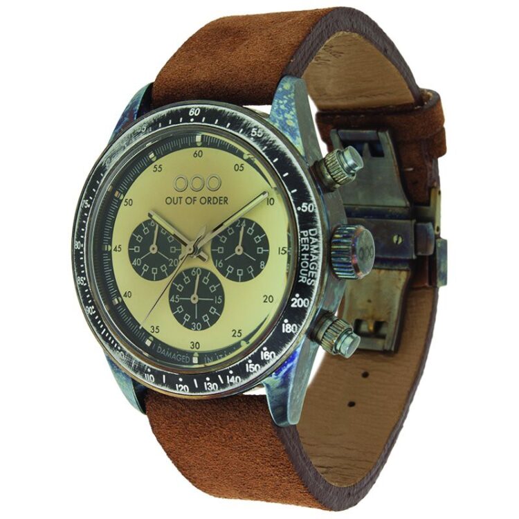 wrist watch cronografo brown black 42mm 2