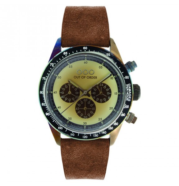 wrist watch cronografo brown black 42mm