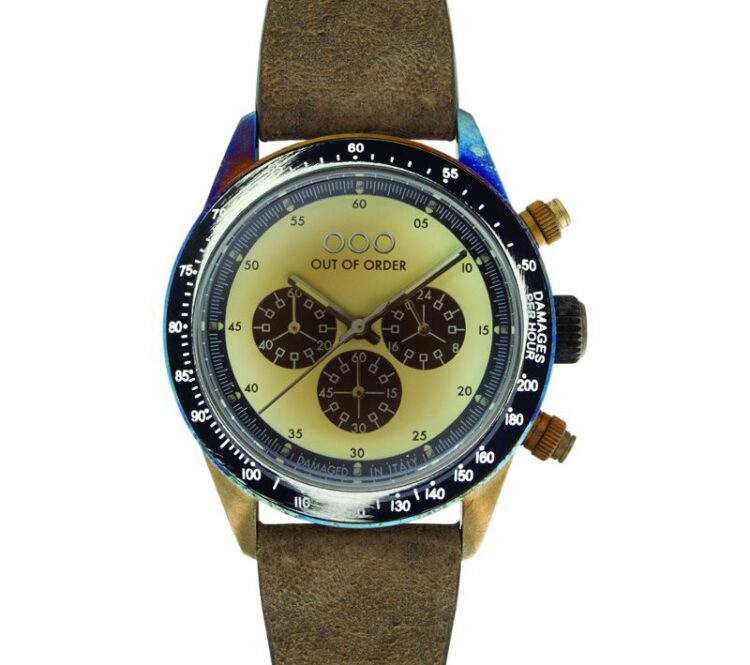 wrist watch cronografo palude cream 42mm