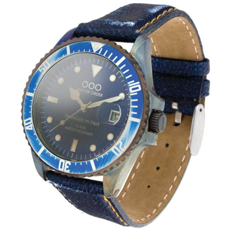 wrist watch quartz dark blue jeans 44mm 1