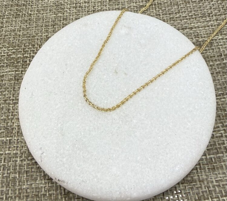 14K Yellow Gold Spiga (Wheat) Chain