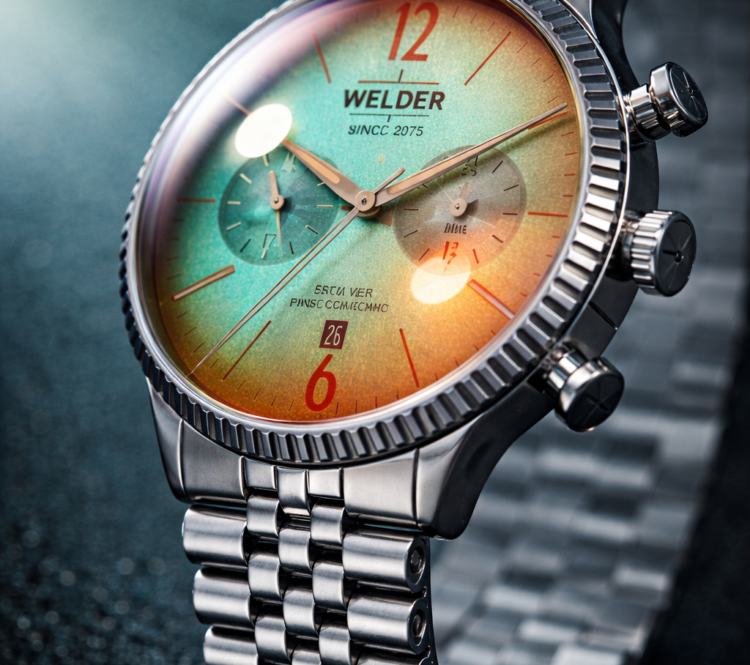 Welder WWRC870 – Photochromic Chronograph silver / turquoise
