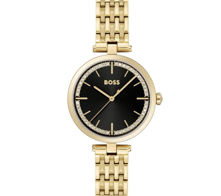 BOSS Essena 1502705 Women’s Crystal Accent Watch – Gold Tone Bracelet by Hugo Boss