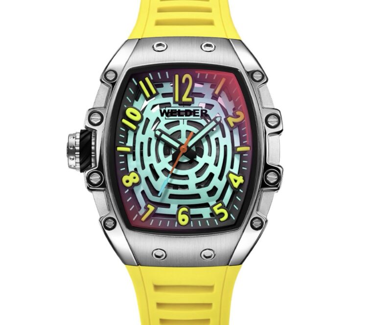Welder WWRH3011-R Men’s Watch with Yellow Silicone Strap & Industrial Dial