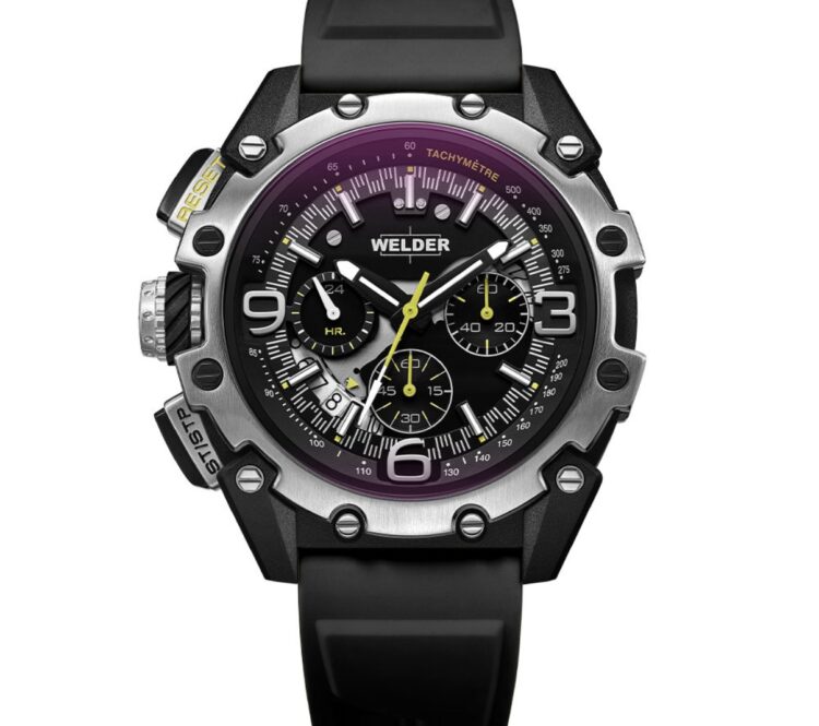 Welder WWRR1000 Men’s Chronograph Watch with Black Silicone Strap